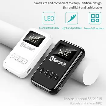 

5in1 Rechargeable Bluetooth 5.0 Audio FM Transmitter Receiver TF MP3 Player with Display for PC TV Car Speaker Earphone