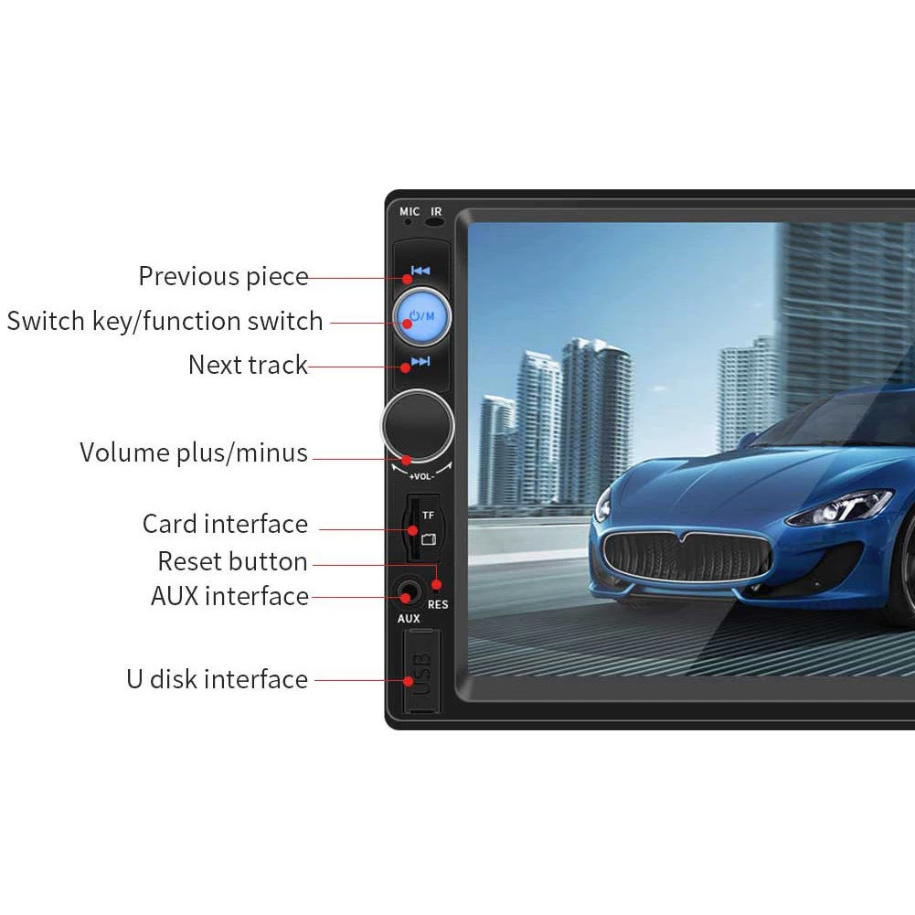 7010B автомобильное радио Bluetooth 7 дюймов HD стерео USB MP5 плеер с камерой заднего вида