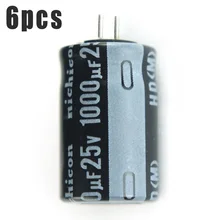 6X HD 1000uF 25V 105C Radial Electrolytic Capacitor Low ESR 12.50*20mm Replacment Tool Parts bese celling