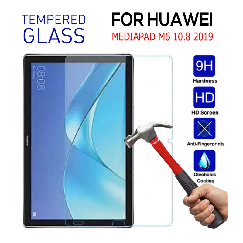 Для huawei MediaPad M6 10,8 дюймов чехол из искусственной кожи Сумка Бизнес-чехол с многофункциональной полосой для huawei M6 10,8 SCM-AL09 - Цвет: Tempered Glass