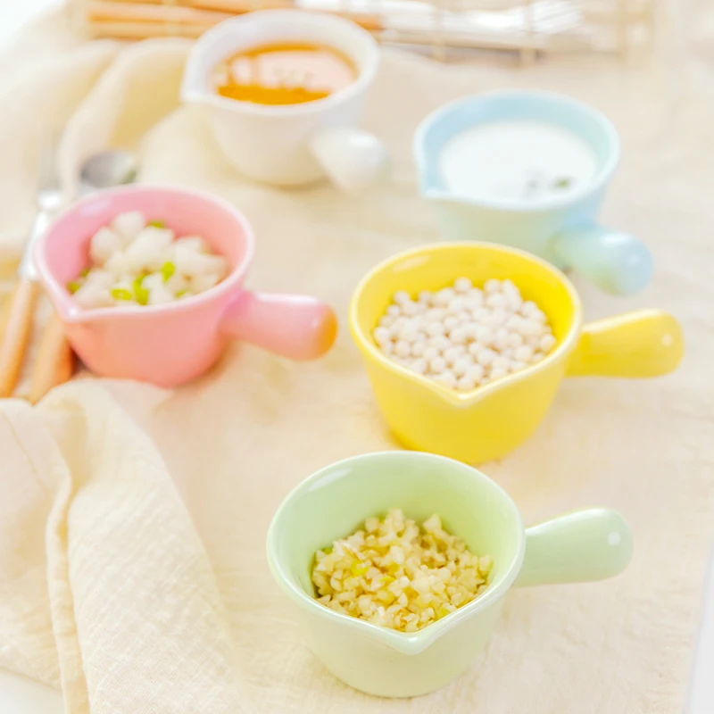 

japanese sushi dish Taste Ceramic Sauce Dish with handle Tableware Milk Jug Dessert Egg custard bowl for child Snack Fruit Plate