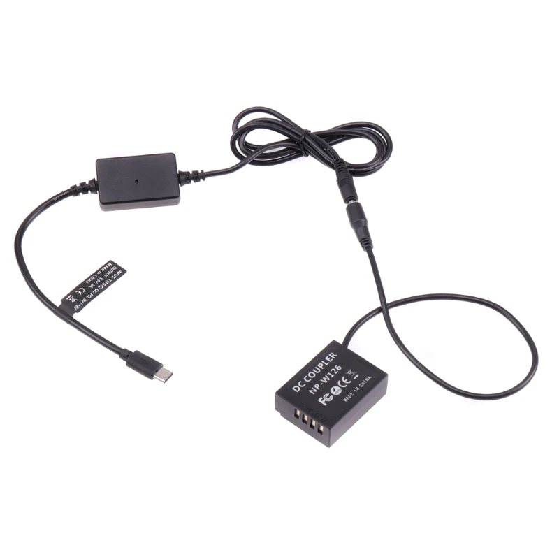Wearproof Camera Power Cable Type-C to NP W126 Dummy Battery Adapter Compatible with X-A2 A3 X-E2s X-Pro2 T20 T10 X-T30 | Электроника