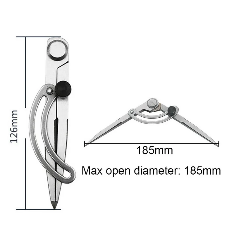 126mm Крыло делитель из углеродистой стали карандаш маркировочный компасы-круг производитель регулируемый Scriber для ремесленника архитектурного студента - Цвет: 126mm