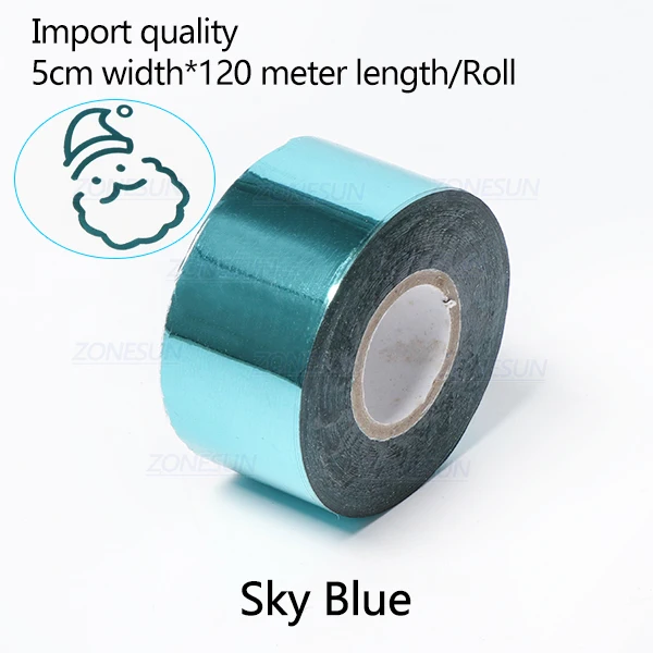 Sky Blue ZONESUN 3 см рулоны золото серебро Горячая фольга тиснение бумаги ремесло бумага имитация медной фольги бумага для термопресса машина передачи - Цвет: Sky Blue