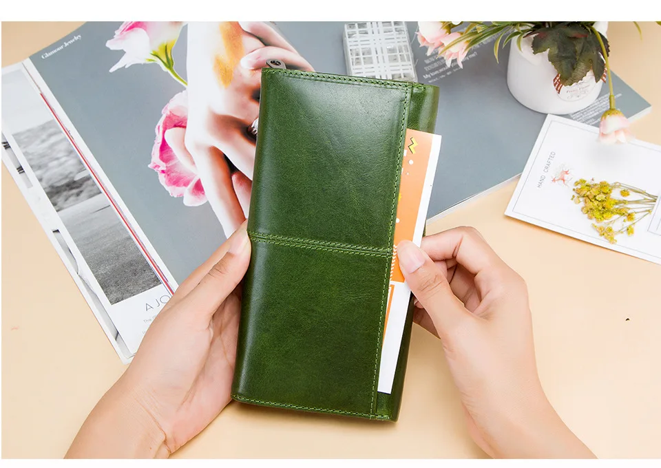 Long Genuine Leather Wallet Women Wallet Credit Card Holder Female Purse Women Clutch Bag Female Clutch Wallets High Quality