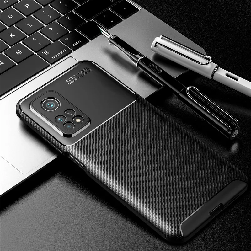 Carbon Fiber Fall Für Xiaomi Mi 10T Pro Fall Mi 10T Lite 10i Abdeckung Weichen Schutzhülle Gehäuse Telefon stoßstange Für Xiaomi Mi 10T Funda