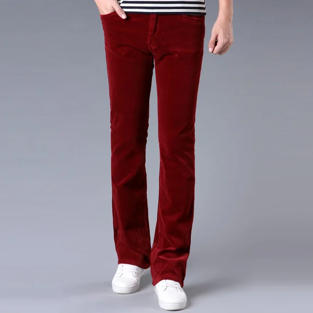 Corduroy Flare Pants Men Bell Bottom 