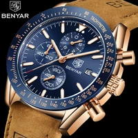 BENYAR- Relojes de marca de lujo para hombre, reloj masculino con correa de silicona, resistente al agua, de cuarzo, cronógrafo militar