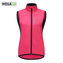 WOSAWE Women's Cycling Vest Windbreaker Lightweight Windproof Waterproof Vest Running Riding Sleeveless Cycling Jersey