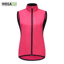 WOSAWE Women's Cycling Vest Windbreaker Lightweight Windproof Waterproof Vest Running Riding Sleeveless Cycling Jersey