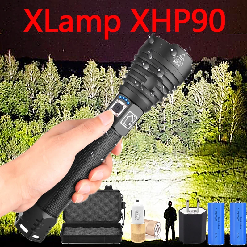 XHP70.2 XHP90 USB Перезаряжаемый светодиодный светильник для вспышки XHP70 мощный фонарь