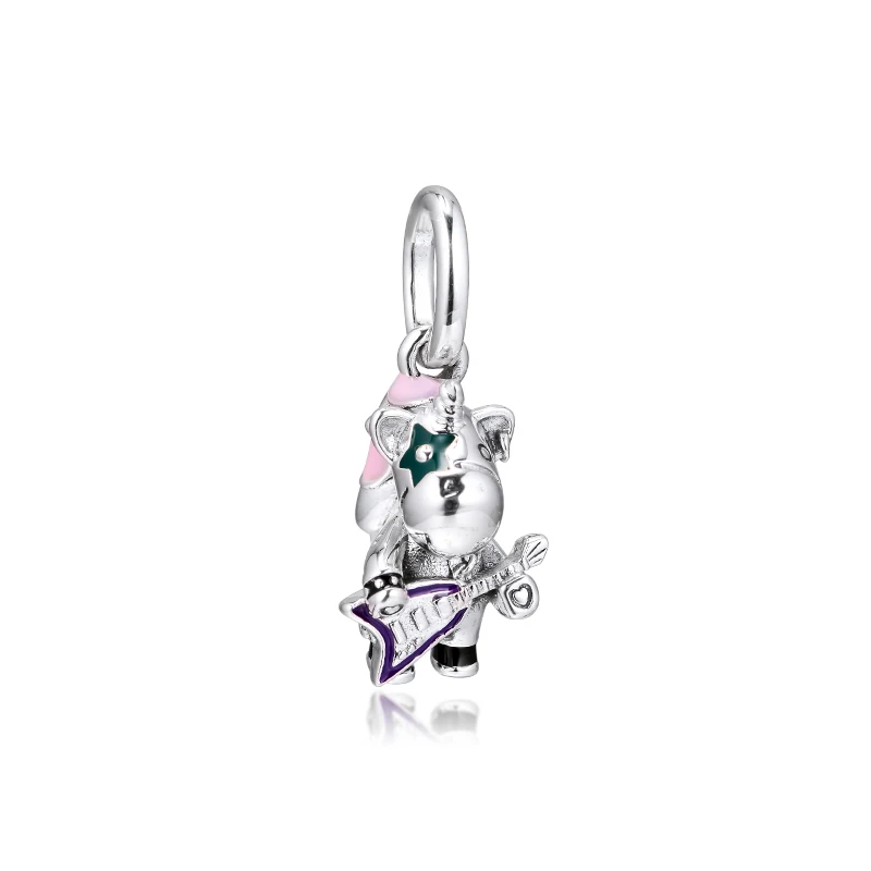 

925 Sterling Silver Bruno the Unicorn Punk Band Dangle Charm Beads Fit Women Charms Bracelet DIY Beads for Jewelry Making kralen