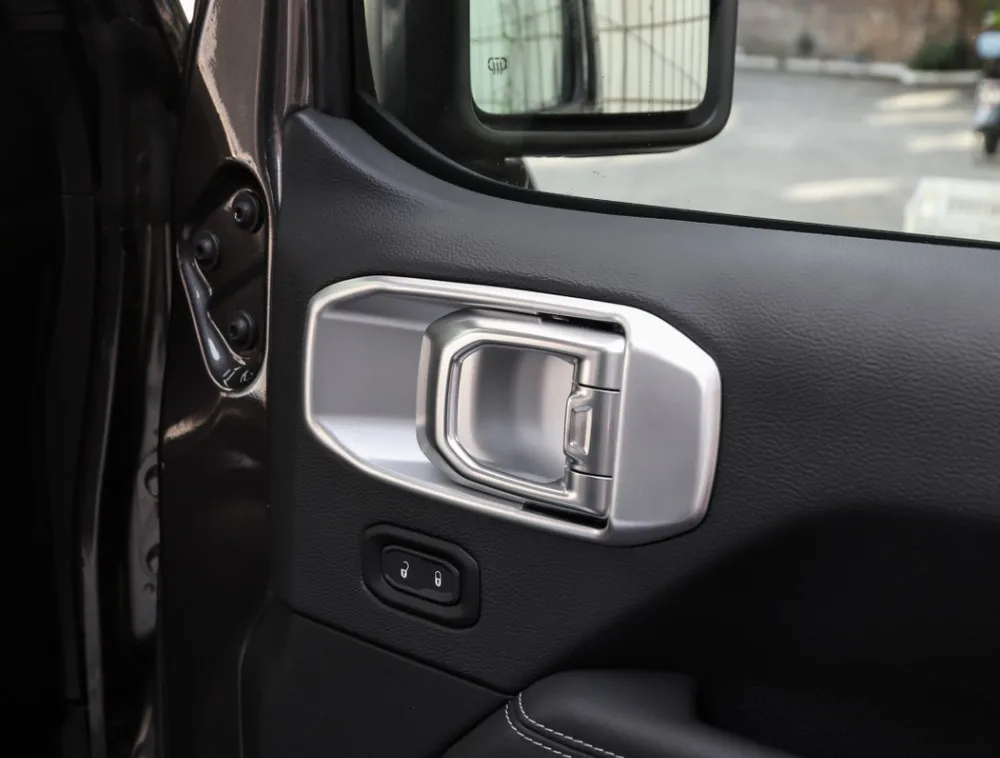 Sansour интерьерные молдинги для Jeep Wrangler JL+ Автомобильная внутренняя дверная ручка, декоративная накладка, наклейки для Jeep JL