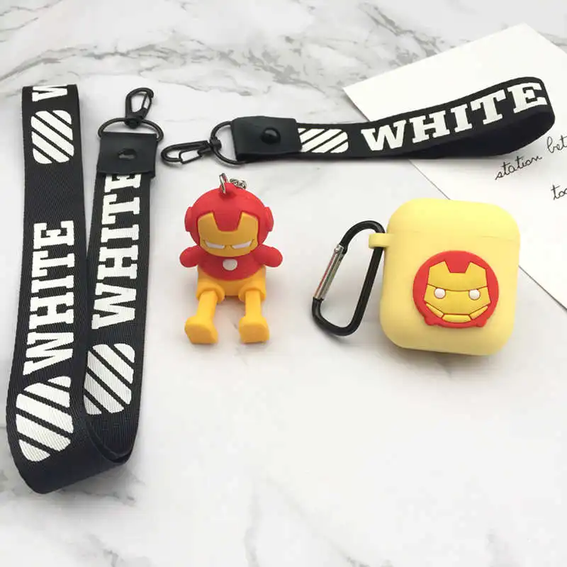 LOVERONY мультфильм Marvel Bluetooth наушники силиконовый чехол для AirPods 2 1 гарнитура Защитная крышка кулон милый Coque Air pods