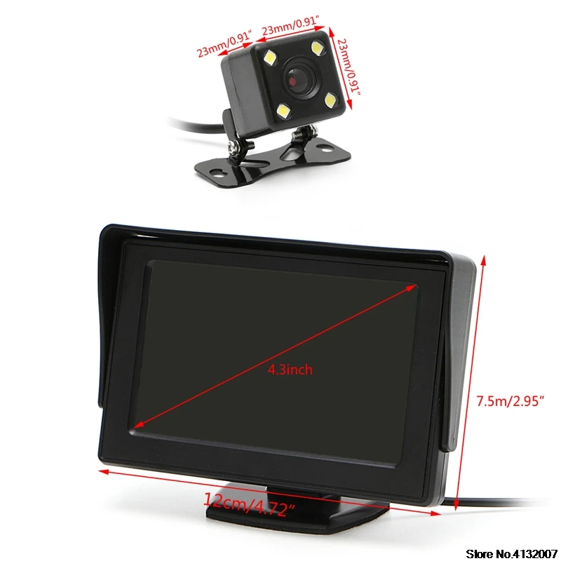 Высокое качество 2 в 1 Парковка автомобиля 4," TFT lcd цветной дисплей монитор+ Водонепроницаемая камера заднего вида 828 акция