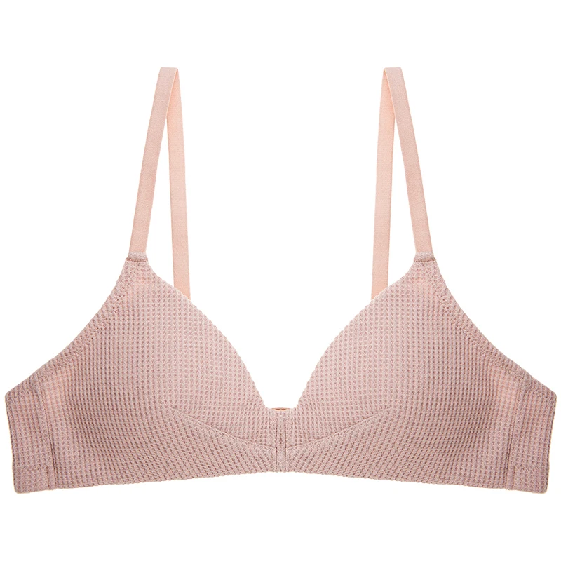 Pink Roseheart Осень женский модный синий розовый желтый Бралетт беспроводной хлопок чашка A B мягкий бюстгальтер горничной нижнее белье женский бюстгальтер - Цвет: Pink