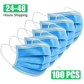 

Anti-Pollution 3 Laye Mask dust protection Masks Disposable Face Masks Elastic Ear Loop Disposable Dust Filter Safety Mask