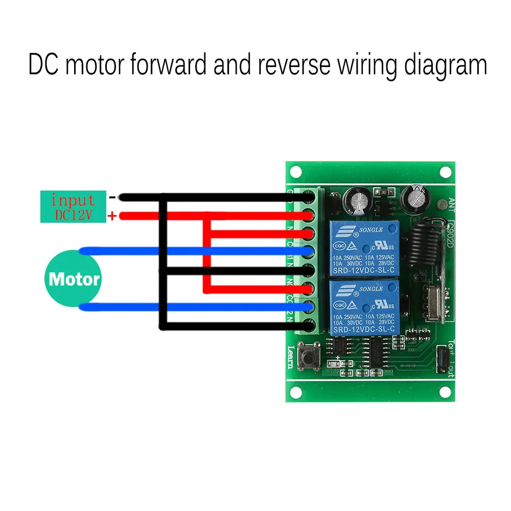 AC/DC 12V 24V 2CH RF Relay Wireless Remote Control Light Switch Garage –  KTNNKG