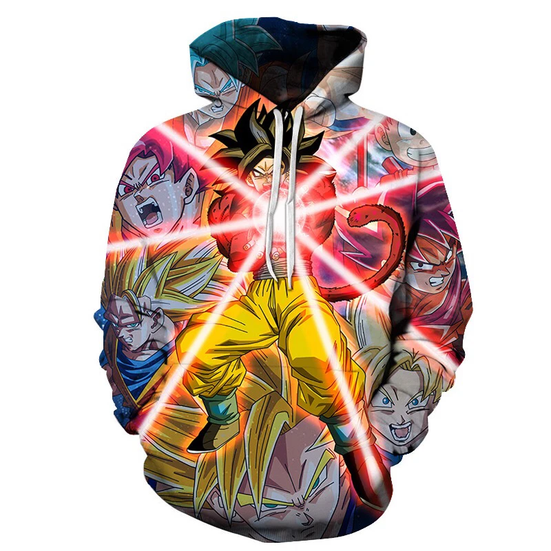 Новые аниме Dragon Ball Плюс Размер Толстовка для мужчин и женщин зимние пуловеры косплей 3D толстовки оверсайз Наруто 3D толстовки