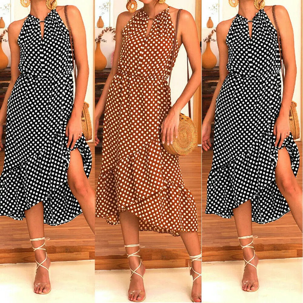 

Women Summer Boho Long Maxi Dress Evening Party Beach Dresses Sundress