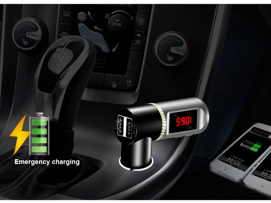 LAMJAD автомобильное зарядное устройство 5 В 4.2A Bluetooth fm-передатчик автомобильный комплект Hands-free беспроводной MP3-плеер двойной USB Visture BC08 DFDF