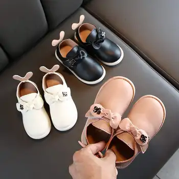 

2020 Baby Toddler Girls Vintage Flats Little Kids Princess Leather Shoes Mary Jane Children Flower Dress Shoes