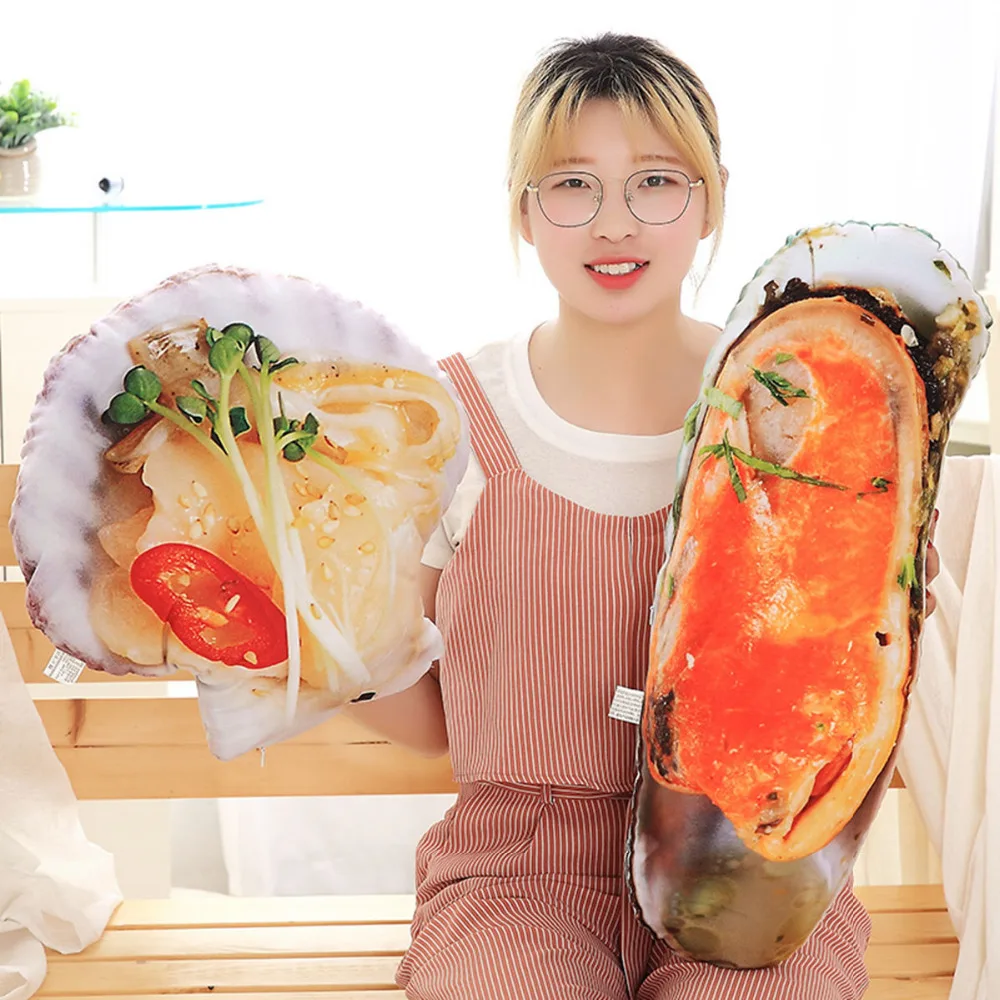 

Summer BBQ Plush Pillow Decor Barbecue Vegetables Seafood Like Real toys Eggplant/Bell Pepper Corn Potato Pectinid HT