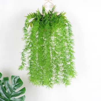 

45cm Artificial Plants Hanging Vine Green Leaves for Home Decoration Simulation Wicker Plant HKS99