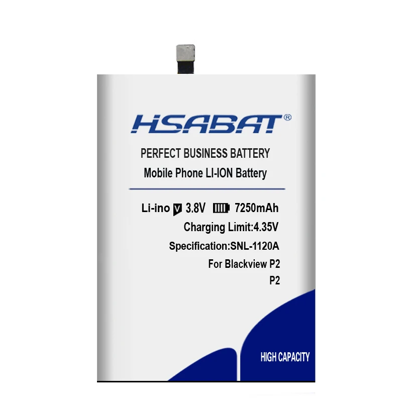 HSABAT аккумулятор 7250 мАч для Blackview P2 P2 Lite 5,5 дюйма
