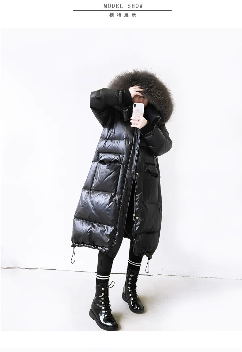 Теплые свободные штаны для мальчиков корейские зимние Для женщин зима пуховик, длинная куртка-пуховик для девочек, длинный пуховик для девочек с капюшон с натуральным мехом Женская пуховая куртка для девочек, пальто для девочек и верхняя одежда Украины
