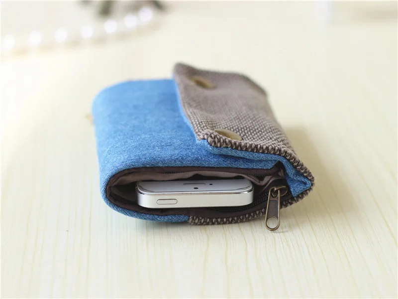 Handmade Three-Fold Fabric Wallet - Multi-Function Zipper Purse for Teens and Adults