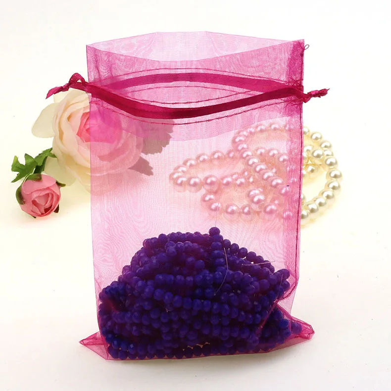 100pcs/lot 11x16cm organza drawable pytle dar pouches svatební bonbóny obaly pytle večírek brašna (extra stojí pro přizpůsobit logo)