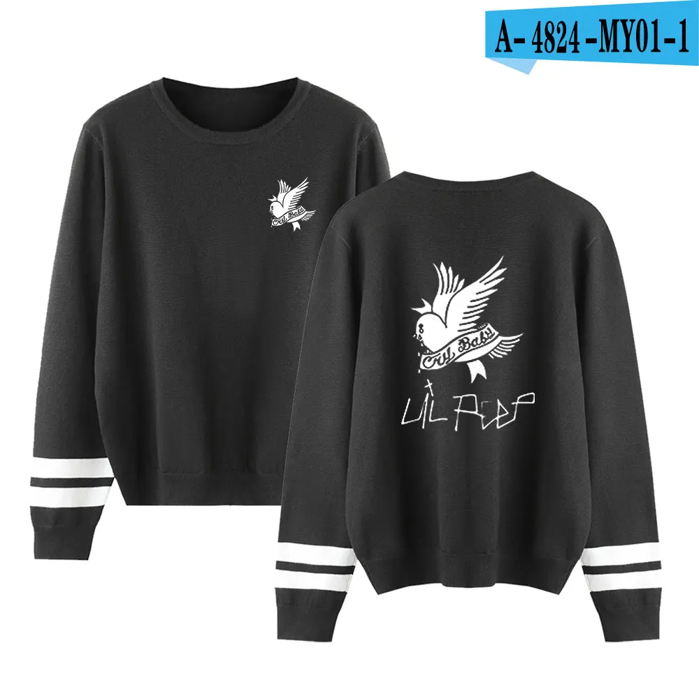 As picture Удобные свитера Lil peep Fashion Осень Хип Хоп с круглым вырезом подходящие весенние пуловеры мужские и женские свитера мужские женские серые Топы - Цвет: As picture