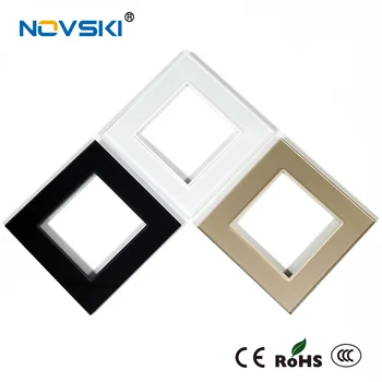 

NOVSKI 2019 New Arrival: Wall Socket Panel Crystal Tempered Glass Faceplate of Electrical Wall Socket 86*86mm Russian UK/EU/US