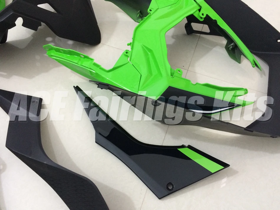 ABS обтекатель комплект для Kawasaki Ninja300 EX300 300R 2013, 13, 14, 15, 16, 17, Обтекатели литья под давлением, зеленый