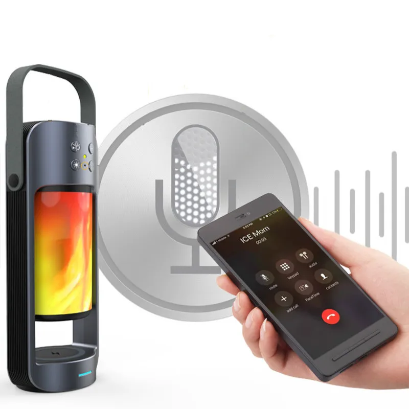 

HIFIsound effect flame light wireless charging bluetooth speaker versatile outdoor emergencylight with charging treasurefunction
