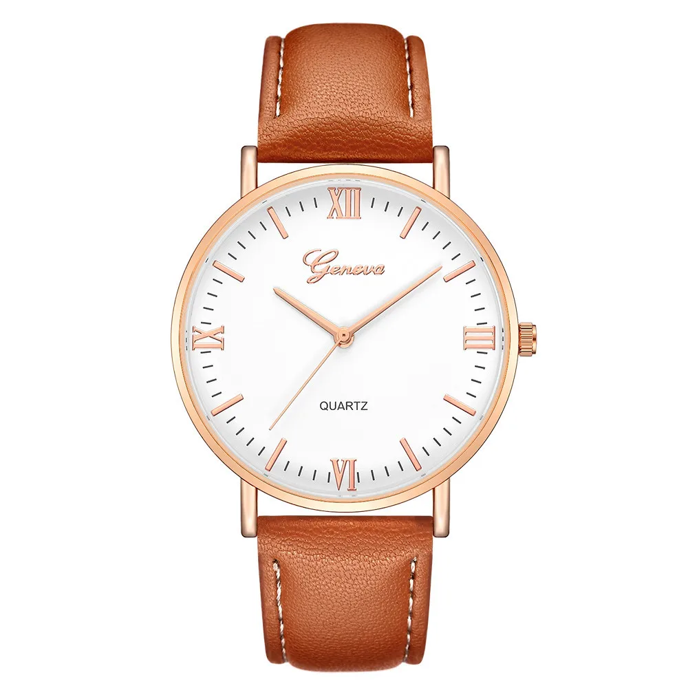 

Geneva Luxury Brand Mens Watches Stainless Steel Analog Quartz Ladies Dress Wristwatches Clock Women's Watch montre homme