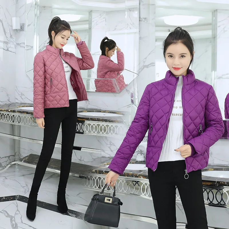 

Off Season Cotton-padded Clothes Women's 2019 Fall And Winter Clothes New Style Stand Collar Slim Fit Short Small Cotton-Padded