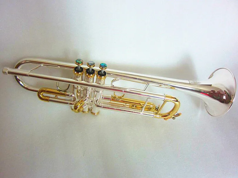 Trumpet LT180S-72 Authentic Double Silver Plated B Flat Professional Trumpet Top Musical Instruments Brass Hard box