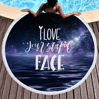 

SOFTBATFY Galaxy Beach Terry Round Beach Towel with Tassel Yoga Mat Beach Cover up Dropshipping