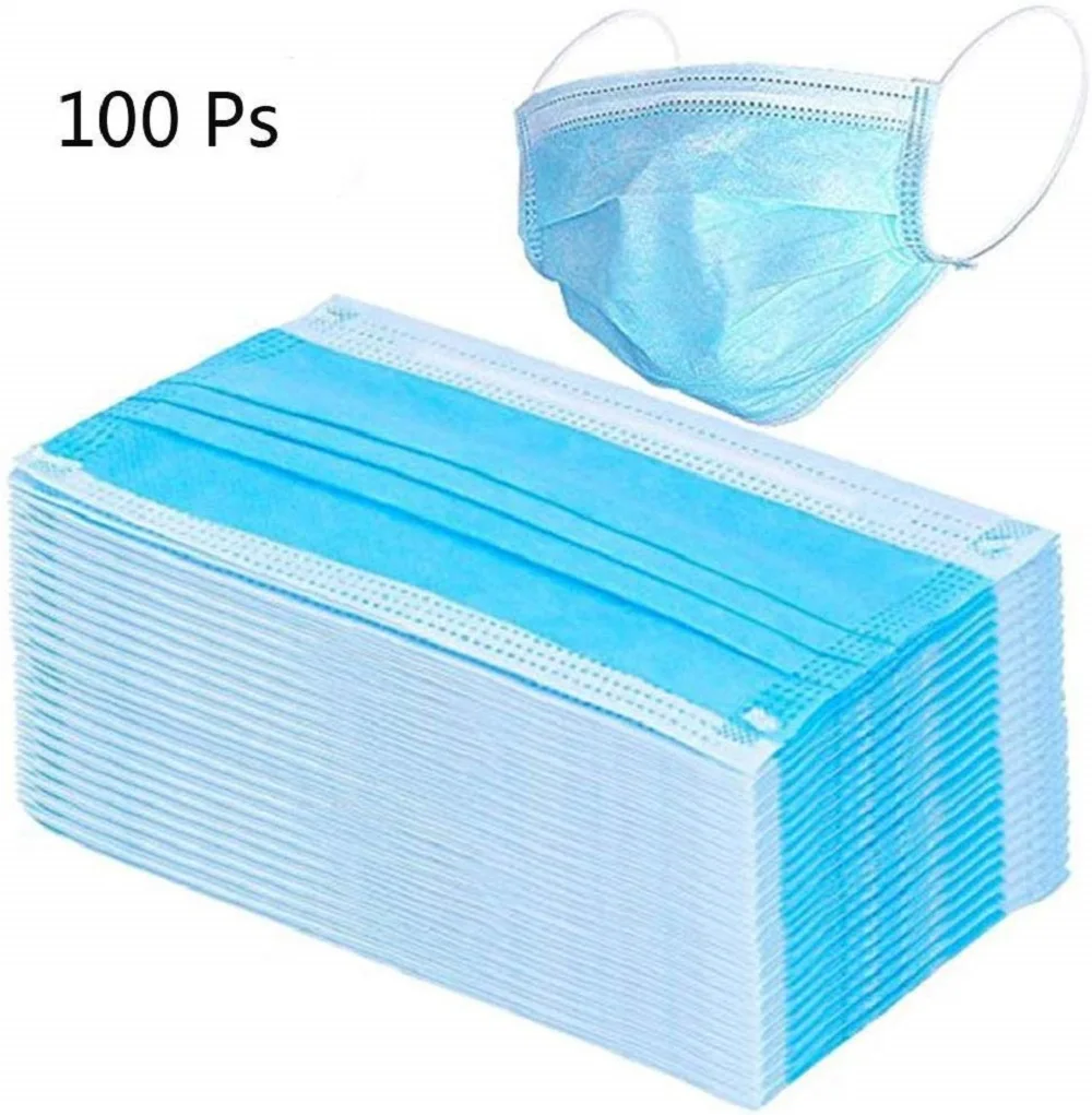 

Safety Mask 100Pcs/Pack 3-Ply PM2.5 Nonwoven Disposable Elastic Mouth Soft Breathable Flu Hygiene Face Mask