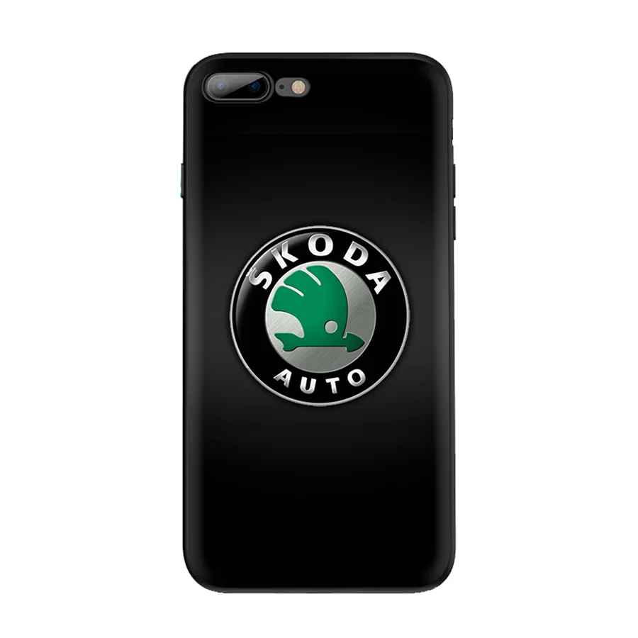 Чехол для мобильного телефона iPhone 11 Pro X XR XS Max XR iPhone 5 5S SE 6 6s 7 8 Plus для автомобиля Skoda крышка-задняя панель с логотипом защиты - Цвет: B2