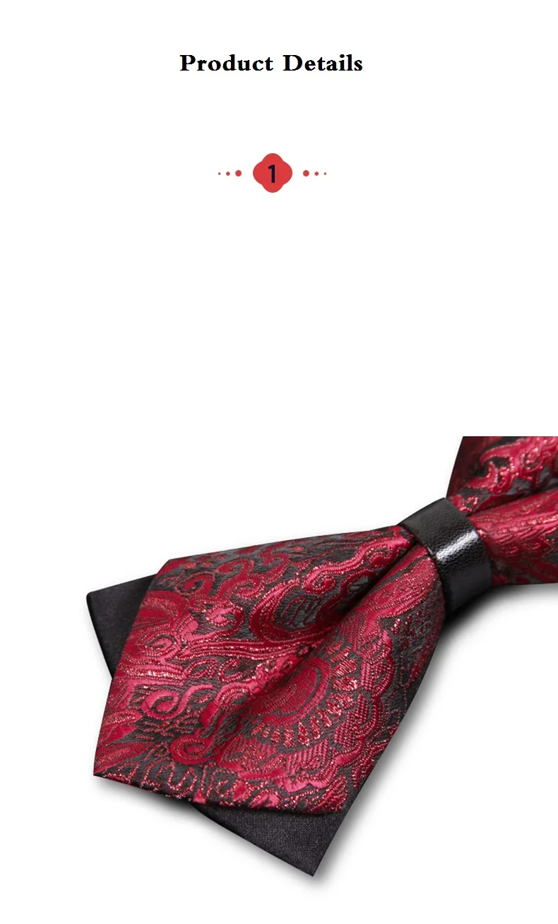 Новинка 2019, модные мужские галстуки-бабочки, свадебные, двойная ткань, малиновая бабочка с узором пейсли, для клуба, банкета