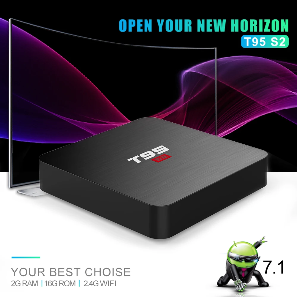 Приставка Смарт-ТВ T95 S2 Amlogic S905W 2 + 16 ГБ Android 7 1 Wi-Fi 3D 4K H.265 | Электроника