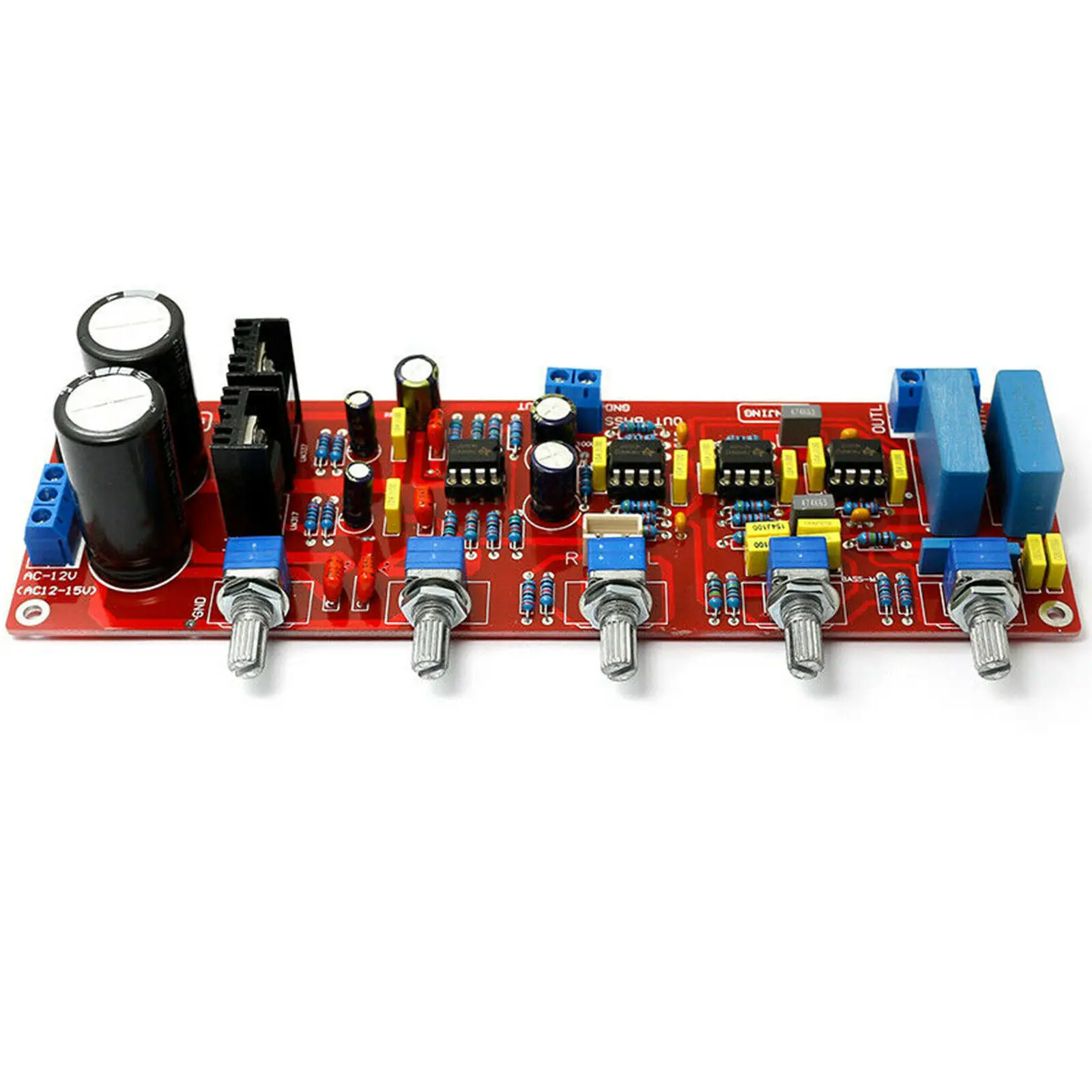 

NE5532 HiFi 2.1 Tone Preamplifier Completed Board
