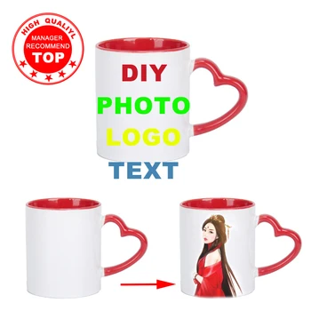 

DIY photo Ceramic mug customize picture gift DIY Photo Mug Printed white Ceramic cup handle colors Outside