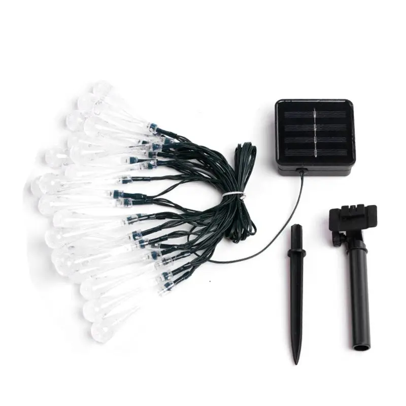 warm white 20 футов 30LED капли воды солнечные гирлянды для дома, сада, свадьбы, вечерние, декор 19QE - Цвет: warm white