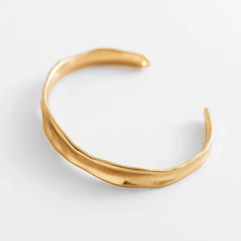 53 мм летние кованые металлические античные Золотые открытые манжеты регулируемые браслеты на запястье корейская мода минимализм вечерние ювелирные изделия аксессуары