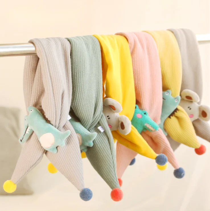 6M-6T Children Autumn Winter Knitted Warm Scarf Baby Boys Girls Thickened Muffler Kids Cartoon Animal Outdoor Neckcloth | Детская одежда