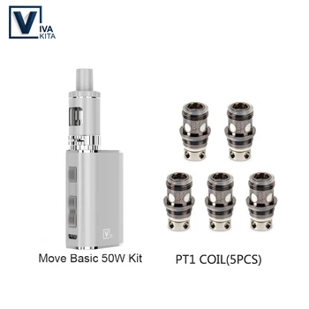 

Spare Gift coils vape 1100mAh Electronic cigarette kit Vapor Move 50W Mod Box kit E-Cigarette 510 thread Atomizer Tank portable
